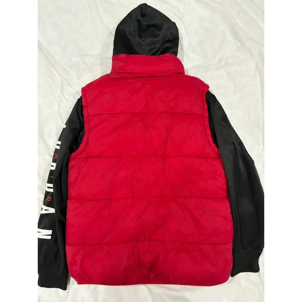 Nike Air Jordan Jacket Hooded Coat Size Large 12 year old Red & Black